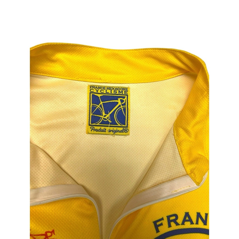Yellow France Hexagon Cyclisme Cycling Jersey‎ 1/4 Zip Size Medium No Tag - Picture 5 of 7